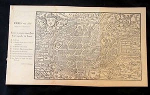 Paris vers 1530 Plan dit d'Arnoullet Almanach de la Reine d'Angleterre 1921  - Imagen 1 de 9