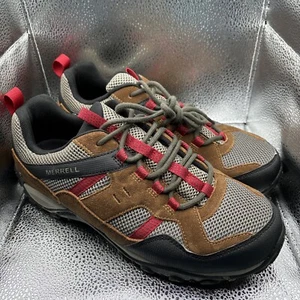 Merrell Men's Hiking Outdoor Trail Shoes Waterproof Size 9 Brindie NEW Tan Red - Picture 1 of 5