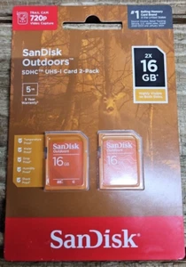 Sandisk Outdoors 16GB SDHC UHS-I Card 2-Pack - Picture 1 of 2