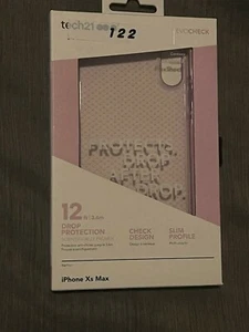 Tech21 Evo Check Case Hülle für iPhone XS MAX - ORCHIDEE LILA PINK KLAR 12 Fuß - Bild 1 von 2