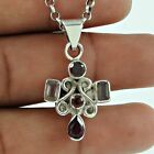 Natural Amethyst Gemstone Pendant Ethnic 925 Sterling Silver For Women A58