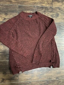 SUÉTER POOF ROPA ROJO RECORTADO DE GRAN TAMAÑO TALLA PEQUEÑA - Imagen 1 de 2