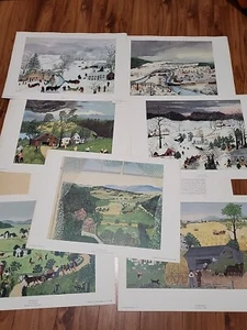 Vintage Grandma Moses Prints Set of 7 Portfolio Canady 1950's - Picture 1 of 12