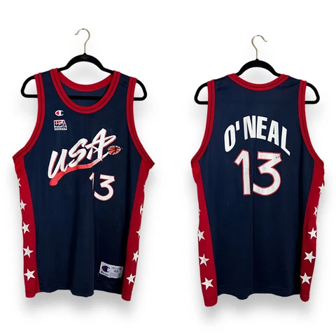 Vintage Champion Shaquille O'Neal 13 USA Jersey Size 48 XL Dream Team Cover