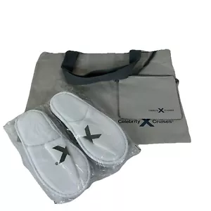 Neu CELEBRITY CRUISES Logo Canvas Shopping Strandtasche Tasche groß Beutel Hausschuhe - Bild 1 von 11