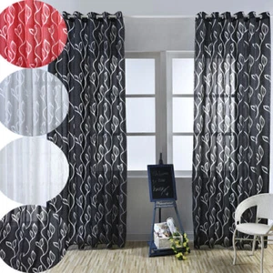 Ösen Vorhang Voile Gardinen Schlaufen blickdicht Verdunkelungs Fenster Dekoschal - Bild 1 von 71