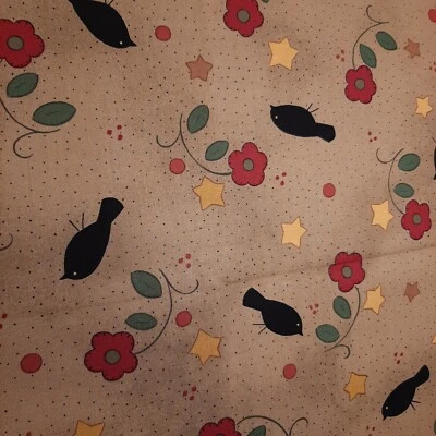 Tela de algodón tostado Crows Ravens Flowers Stars Ravenswood de Lydia 1,5 yardas Foto 1 de 4