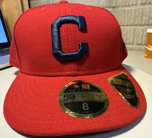 New Era 59Fifty Fitted Hat Cap Cleveland "C" Low Profile Red Guardians/Indians 8 - Picture 1 of 11