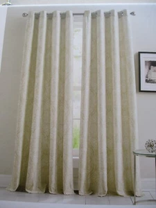 DKNY Alhambra Printed Chenille  2 - 50 x 96 Grommet  Window Curtain Panels - Picture 1 of 5