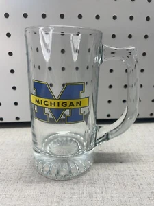 University of Michigan Wolverines Block M Logo Beer Stein Mug 5 1/2 " - Picture 1 of 8