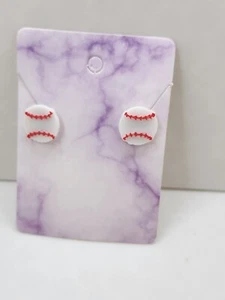 Baseball Stud Earrings - 3D Printed Earrings! - Picture 1 of 1