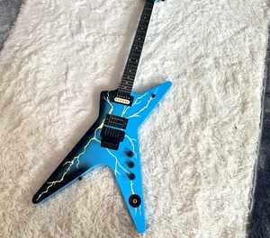 White Lightning Black Border Blue Electric Guitar Black Parts Rosewood Fretboard - Picture 1 of 15