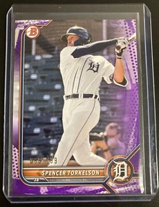 Spencer Torkelson 2022 Topps Bowman Purple Insert 69/199 Detroit Tigers MLB - Picture 1 of 3