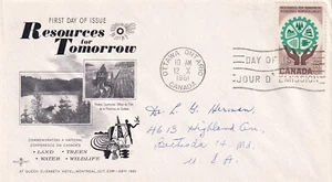 CANADA 1961 FIRST DAY COVER WITH CACHET, NATURAL RESOURCES & HANDS HOLDING - Picture 1 of 1