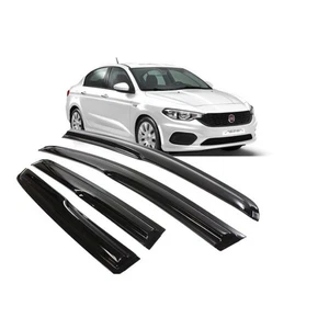Viseras de ventana Mugen para Fiat Egea Hb-Sedan 2015+ 4 piezas piano negro protectores de lluvia - Imagen 1 de 13