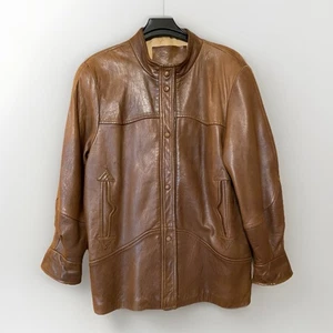 RARE VTG 80’s Cloe Portugal Heavyweight Brown Buttery Soft Leather Jacket Gr. 36 - Bild 1 von 16