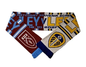 Burnley v Leeds United 18/10/2025 Half & Half Match Scarf / Football Memorabilia - Picture 1 of 7
