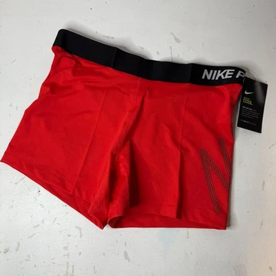 NWT Nike Pro Cool Women's Compression Yoga Training Shorts Pink/Red/Black XL - Image 1 of 3