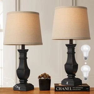 Dimmable Table Lamps Set of 2, Rustic Farmhouse Table Lamps for Living Room B... - Bild 1 von 8