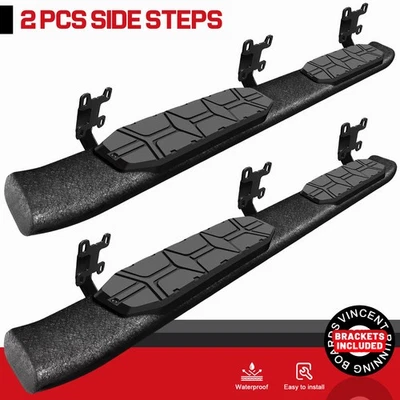 FOR 99-16 FORD F250/350 Superduty Super Cab Side Step Curved 4.3" Running Boards - Image 1 of 4