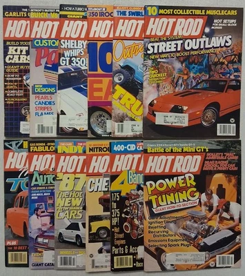Hot Rod Magazine 1986 Full Year Lot Set Of 12 Issues Like New-Very Goo Condition - Image 1 of 4
