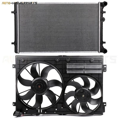 For 2009-2010 2012 Audi A3 2005-2006 Volkswagen Jetta Radiator Cooling Fan Kit - Image 1 of 4