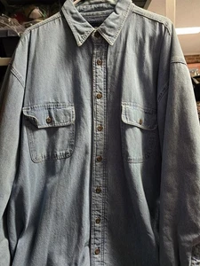 Mens Blue Denim Wolverine Boots & Gear Warm Button Down Shirt XLT  NEW. T97 - Picture 1 of 2