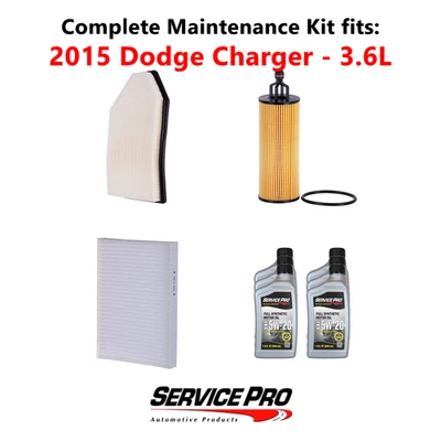 2015 Dodge Charger 3.6L Complete Cabin, Air & Oil Filter Kit (5W-20) - Image 1 of 4