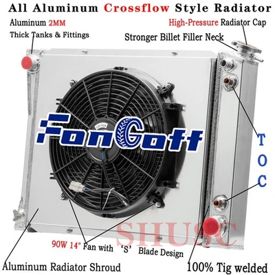 3 Row Radiator Shroud Fan Fit Chevy GMC C/G/K/R/V 10 20 30 1500 2500 1985-1993 - Image 1 of 4