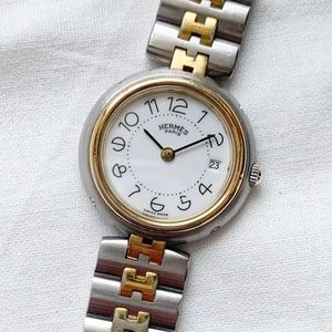 HERMES watch profile combination Ivory Dial 24mm Womens Watch From Japan - Picture 1 of 15