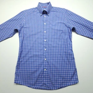 Camisa Eton Para Hombres Grande Azul Rosa Dos Rayas Cuadros Calce Ajustado Vestido Negocios Informal - Imagen 1 de 18