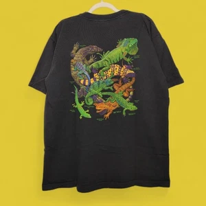 Vintage Echsen der Welt Natur doppelseitig wilde Baumwolle Kunst Tierwissenschaft XL - Bild 1 von 7