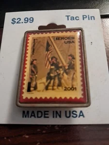 Heroes USA 2001 Tac Pin First Class September 11 USPS Post Office Pin 9/11 Stamp - Picture 1 of 1