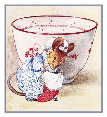 Lady Mouse Curtsies by Beatrix Potter Counted Cross Stitch Chart Pattern - Image 1 of 4