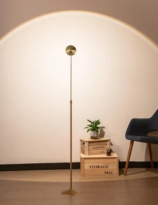 Lámpara de pie dorada, flexible giratoria hacia arriba y hacia abajo 150 grados, atenuación táctil de 3 etapas... Foto 1 de 4