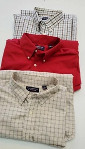 Roundtree & Yorke set of 3 mens XL short sleeve causal button shirts plaid red - Picture 1 of 12
