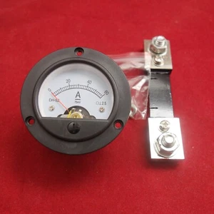 DC 0-60A Rund Analog Amperemeter Panel Strommesser Durchmesser 66,4mm DH52 mit Shunt - Bild 1 von 5