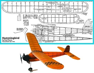 Model Airplane Plans (FF): Hummingbird 32" Sport for .020-.075ci by Paul Plecan - Picture 1 of 4