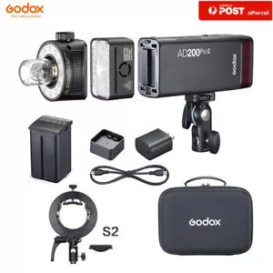 Godox AD200Pro II 2.4G HSS Flash Speedlite with Battery Set + S2 Flash Bracket - Picture 1 of 18