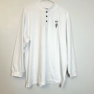 Top pijama blanco Henley de algodón manga larga Celebrity Cruises talla pequeña/mediana Foto 1 de 4