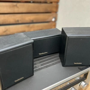 Technics Set Of 3 Compact Black Speakers | Center, Left & Right | Tested - works - Picture 1 of 6