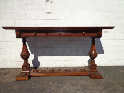 Maitland Smith Cuero Superior Madera Mesa Escritorio Consola Cinta Entrada Sofá Acento  Foto 1 de 4