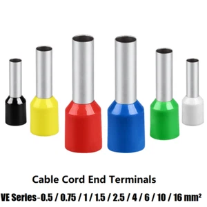 Cord End Cable Terminals Bootlace Ferrule Insulated From 0.5mm² to 16mm² - Picture 1 of 6