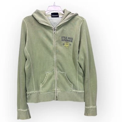 JUNK FOOD LITTLE MISS SUNSHINE DE COLECCIÓN Sudadera con Capucha Cremallera Completa Verde Talla M Años 90 Doble Cara Foto 1 de 4