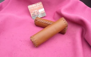 GRIP HANDLEBAR Leather Brown POIGNEE Cuir Skaï? GUIDON VELO VINTAGE BIKE LeCyclo - Bild 1 von 7