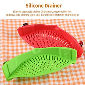 Silicone Clip On Strainer Snap On Pot For Pasta Meat Vegetables Strainer - Picture 1 of 13