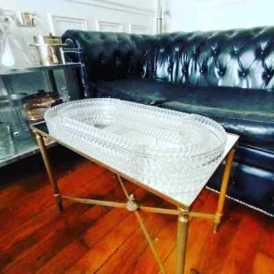 Important Surtout/Centre/Chemin de Table Cristal Baccarat Bambou /Tors vers 1900 - Photo 1/4