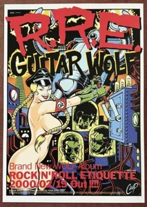 Guitar Wolf POSTER Rock'N'Roll Etiguette Tour Promo signiert Artist Proof CooP - Bild 1 von 3