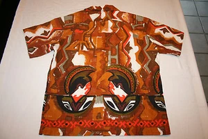 Vtg Reef Hawaiian Shirt Hawaii Tiki Shirt - Mens' Large King Kamehameha - Picture 1 of 5