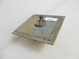 Vintage Brass Light Switch Plate Ceramic Art Deco Old Antique Toggle Gilt - Picture 1 of 18